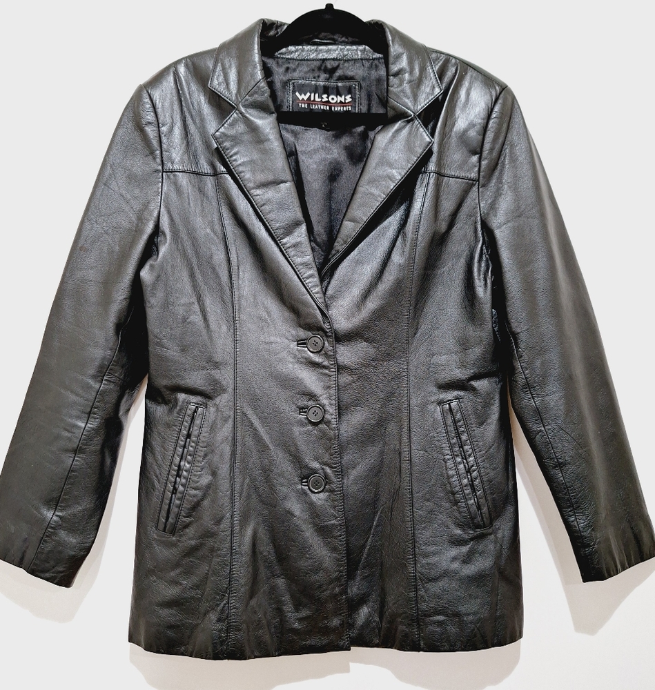 Wilsons black leather blazer jacket *LARGE🤍